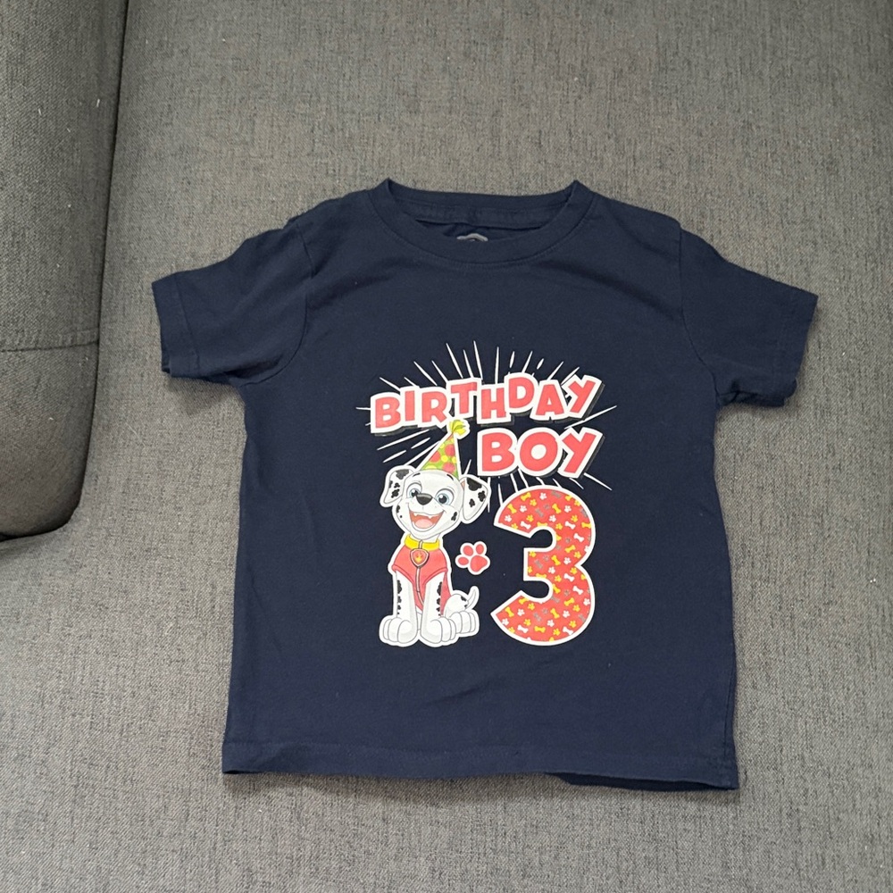 Paw Patrol Marshall 3rd Birthday Navy Graphic Tee, 4T